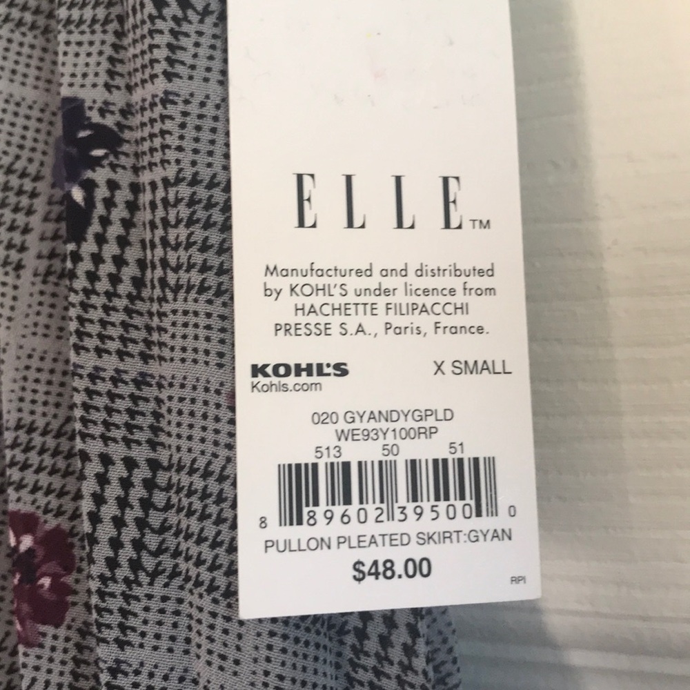 NWT Elle pull on pleated grey plaid skirt - Picture 4 of 6